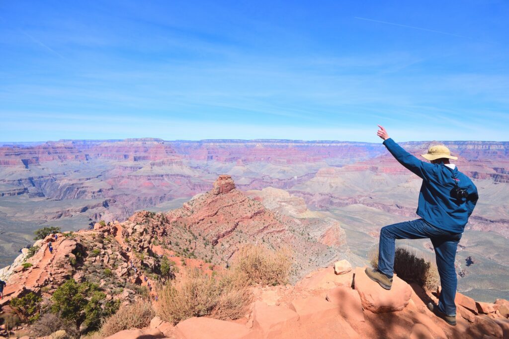 Man adventure hiking grand canyon